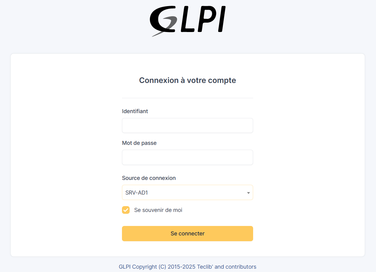 Connexion GLPI via LDAP