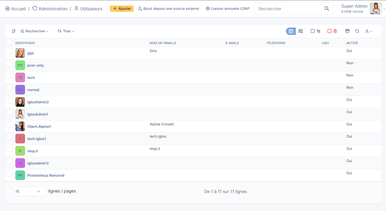 Synchronisation des utilisateurs LDAP
